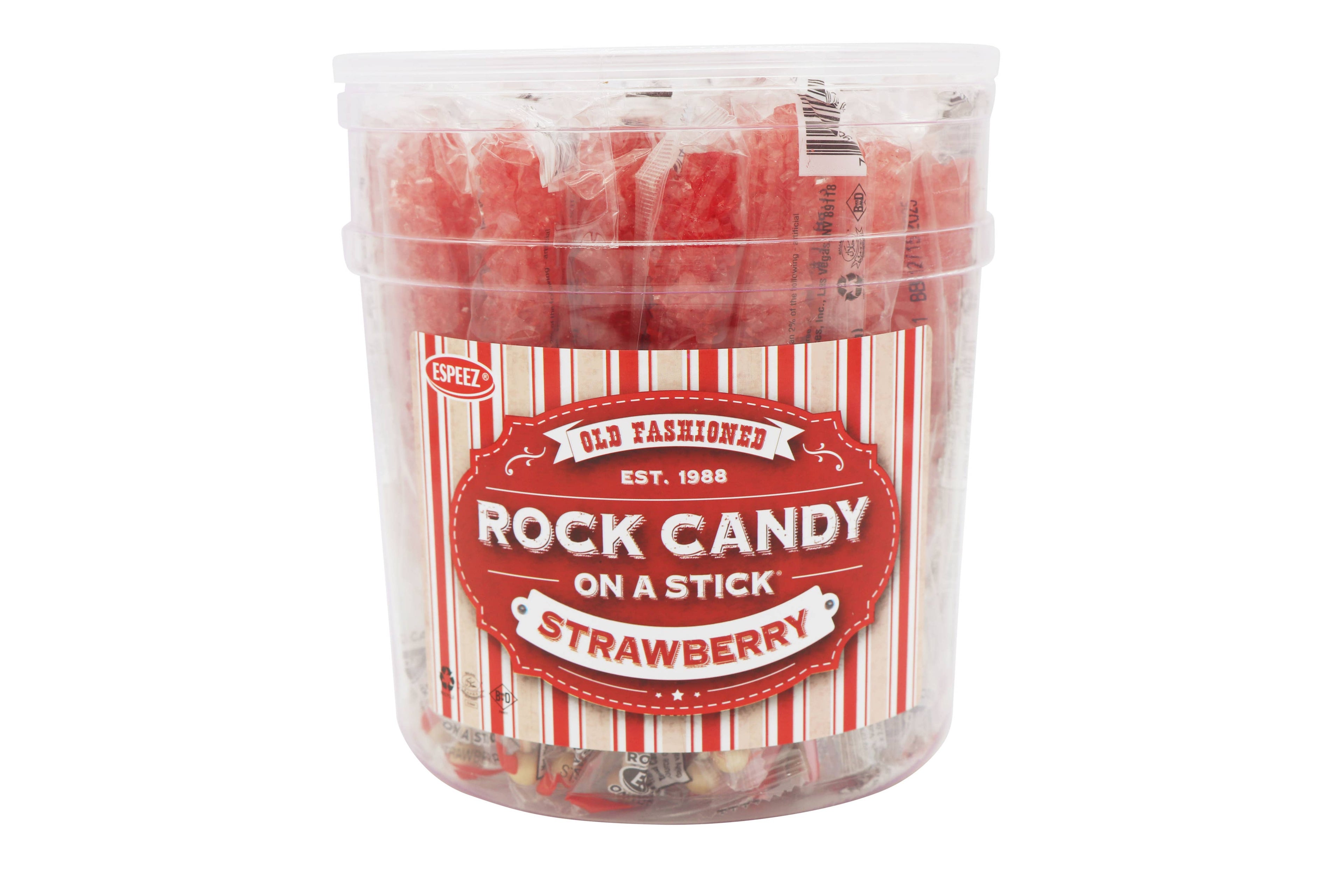 Rock Candy Sticks Strawberry, 0.8oz, 36ct Tub