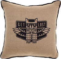 Pillow - Sourpuss - “Get Lost” Totem 12" Burlap Square