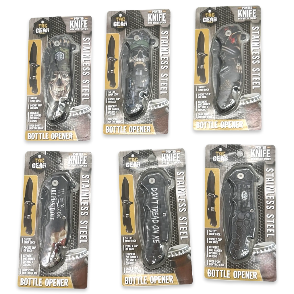 Tac Gear Multi Use Knife Printed Bulk Closeout Assortment