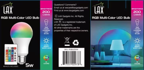 2-Pack Smart Home Multi-Color LED A19 Bulb 5W- Retail Pack
