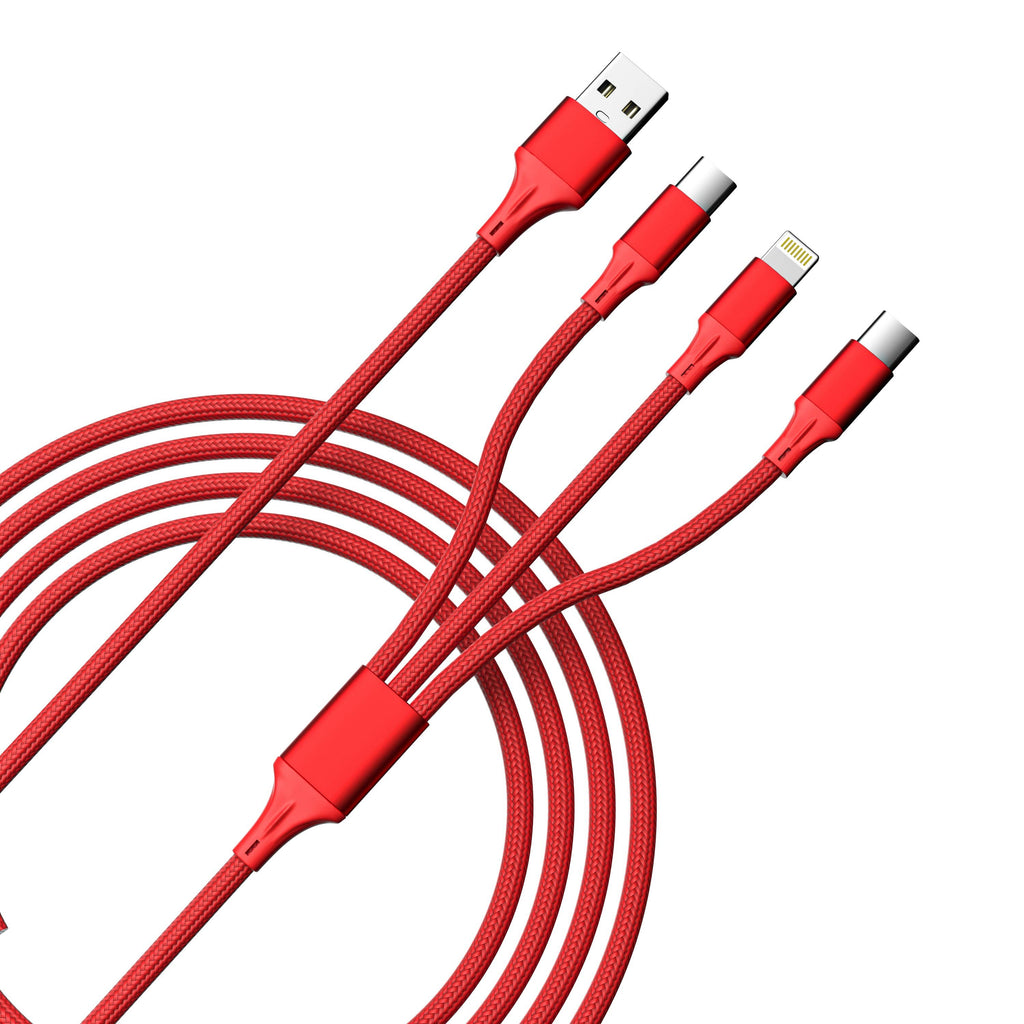 3-in-1 Cable For IPhone/Ipad & Android Devices - Retail Pack