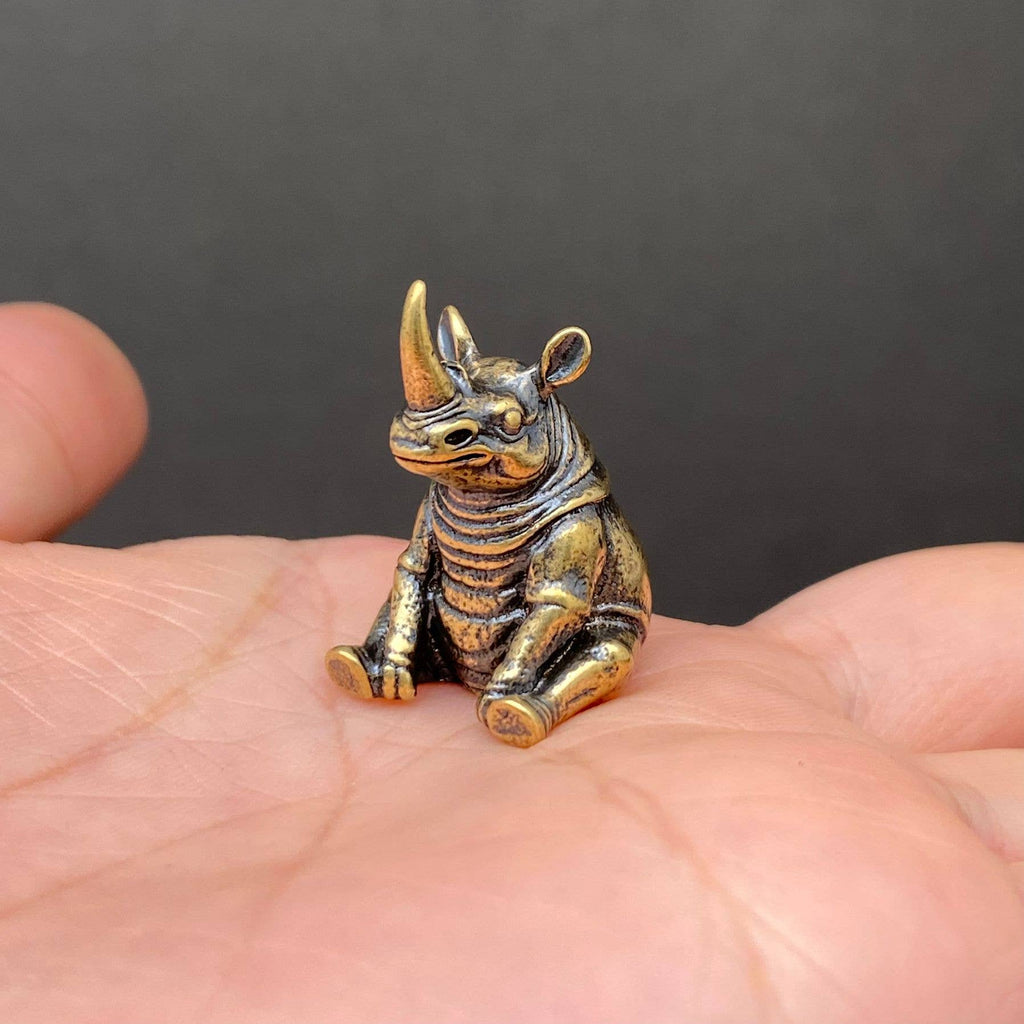 Brass Rhinoceros Crafts Decoration Desktop Ornaments