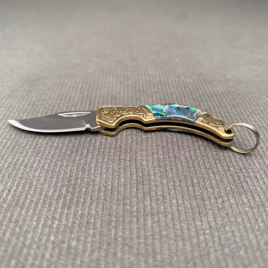 Shell Inlaid Portable Foldable Knife