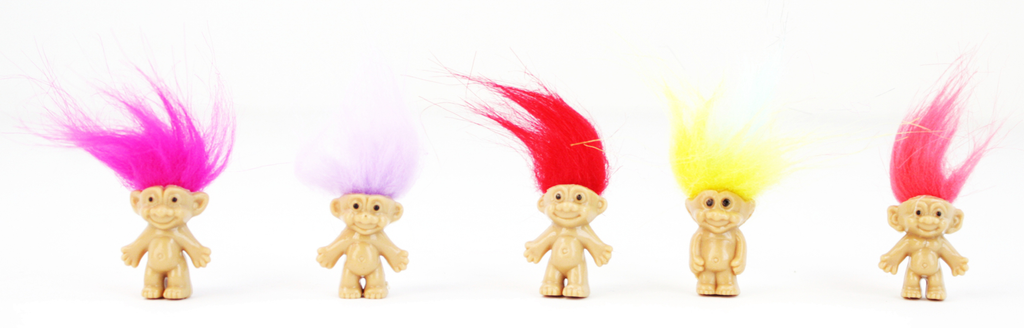 Pack of 5 Mini Troll Dolls