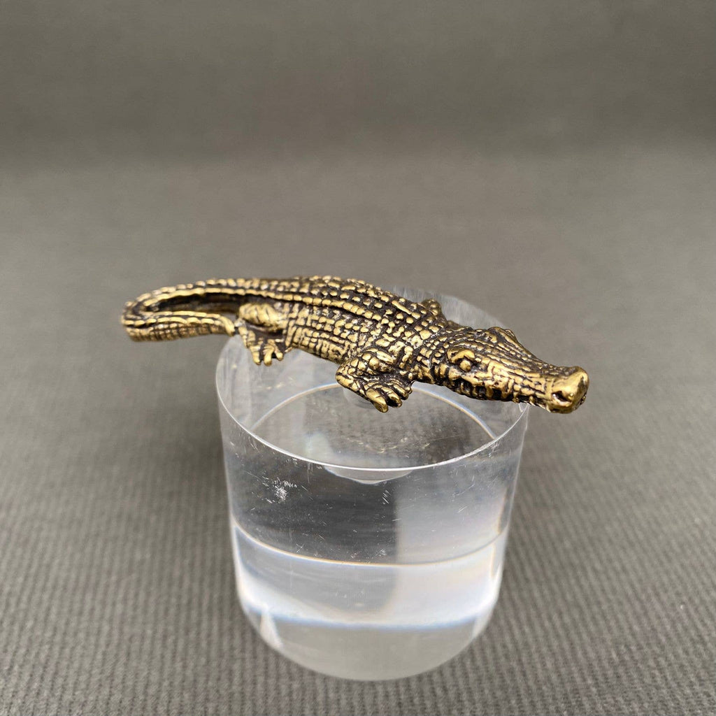 Brass Little Crocodile Crafts Decoration Desktop Ornaments