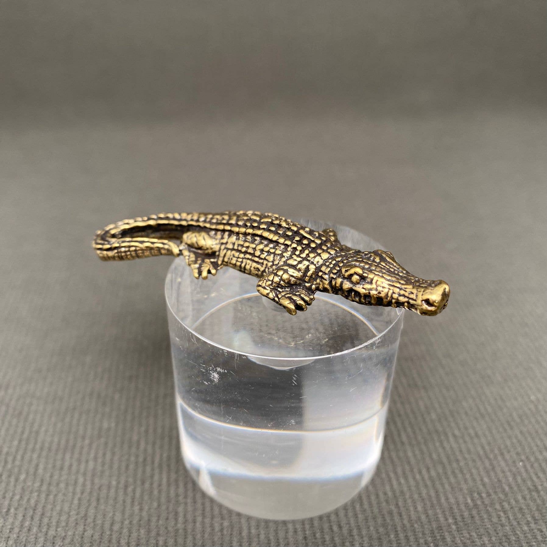 Brass Little Crocodile Crafts Decoration Desktop Ornaments