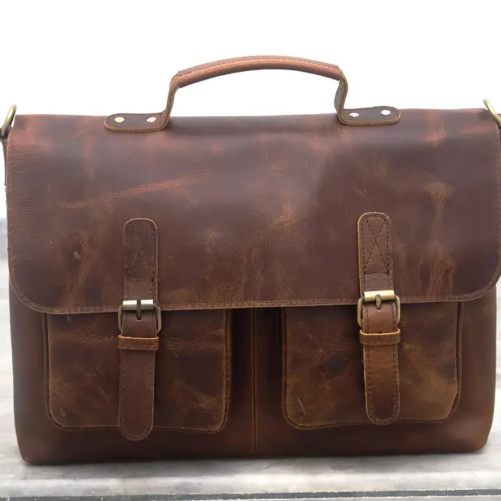Buffalo Leather Satchel Messenger Bag Shoulder Laptop Bag