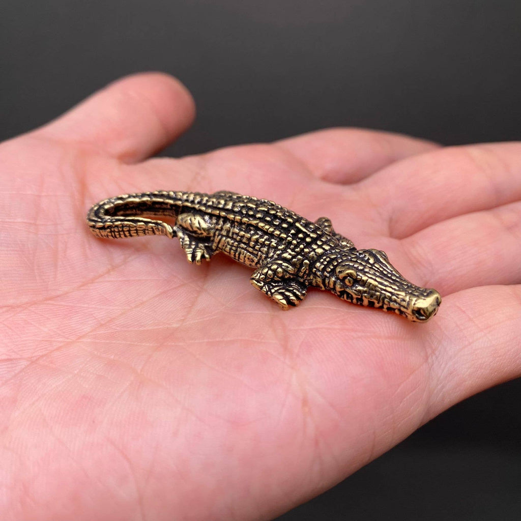 Brass Little Crocodile Crafts Decoration Desktop Ornaments