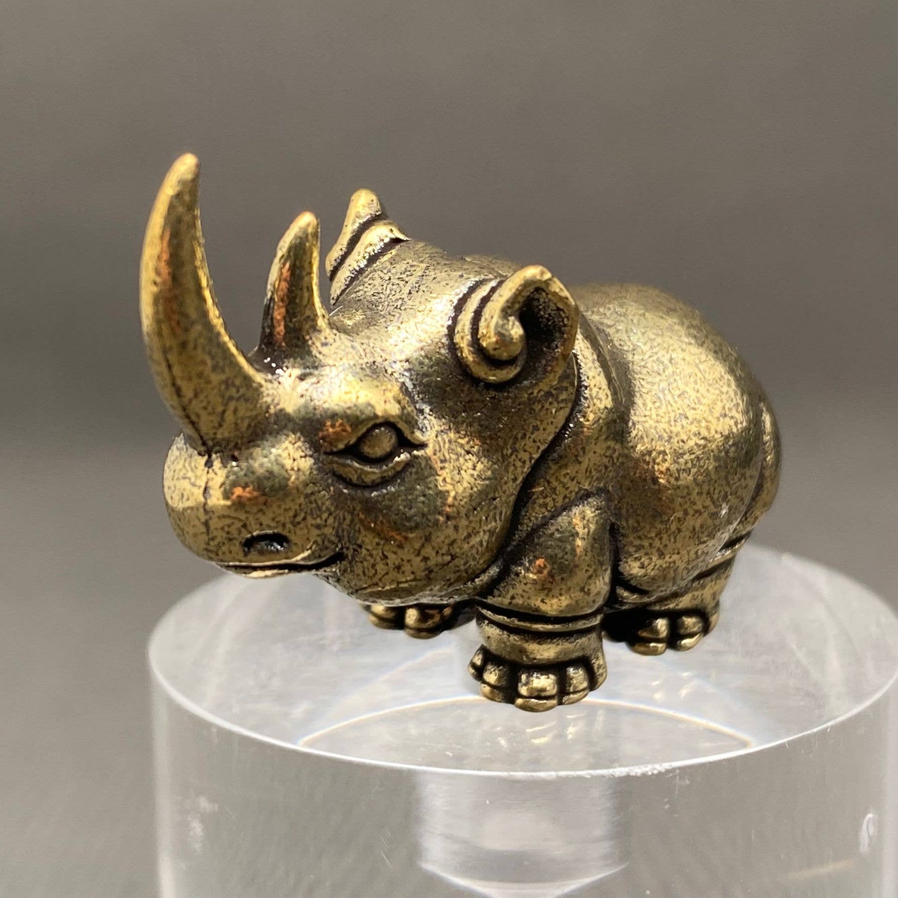 Cute Brass Rhino Crafts Decoration Desktop Ornaments