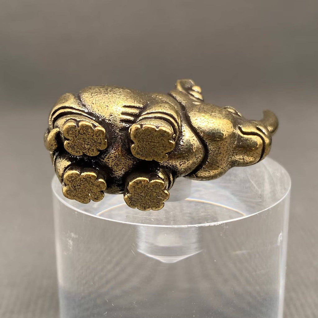 Cute Brass Rhino Crafts Decoration Desktop Ornaments