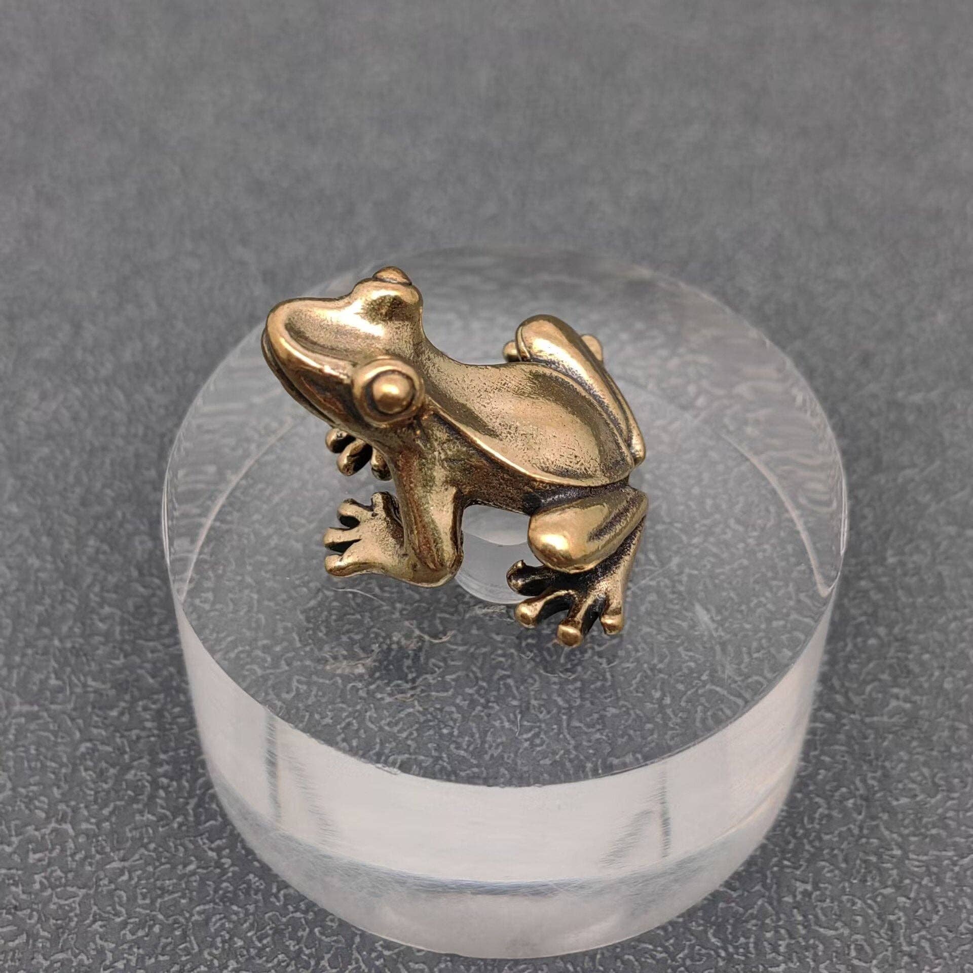 Vintage Brass Little Frog Desktop Ornaments Decorations