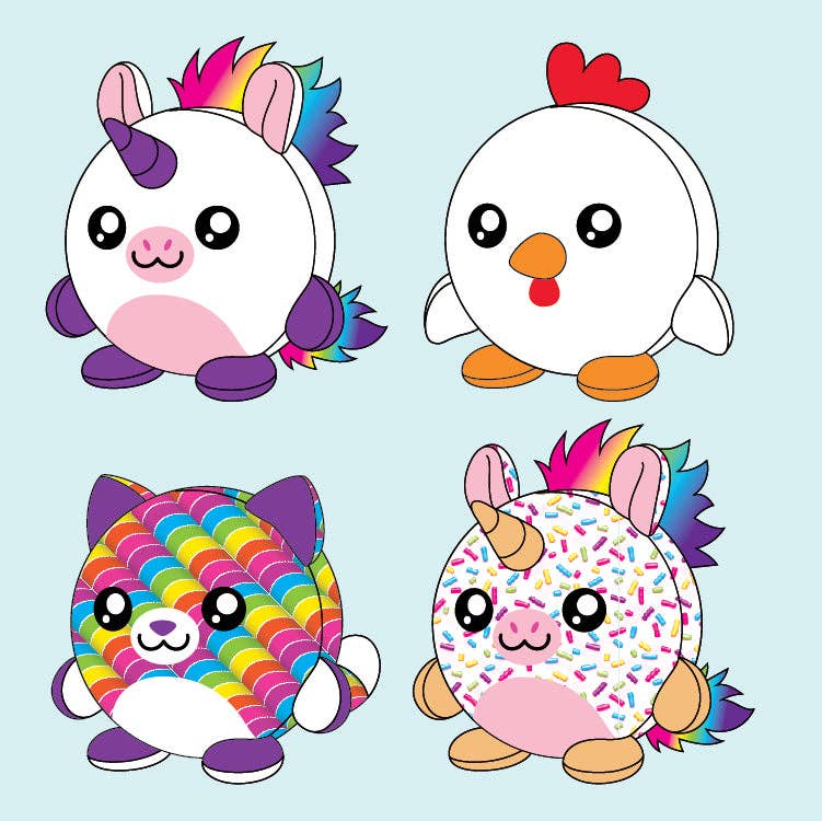 Smoosh Pets Soft Squishy Plush Ball Assortment - 12/Display