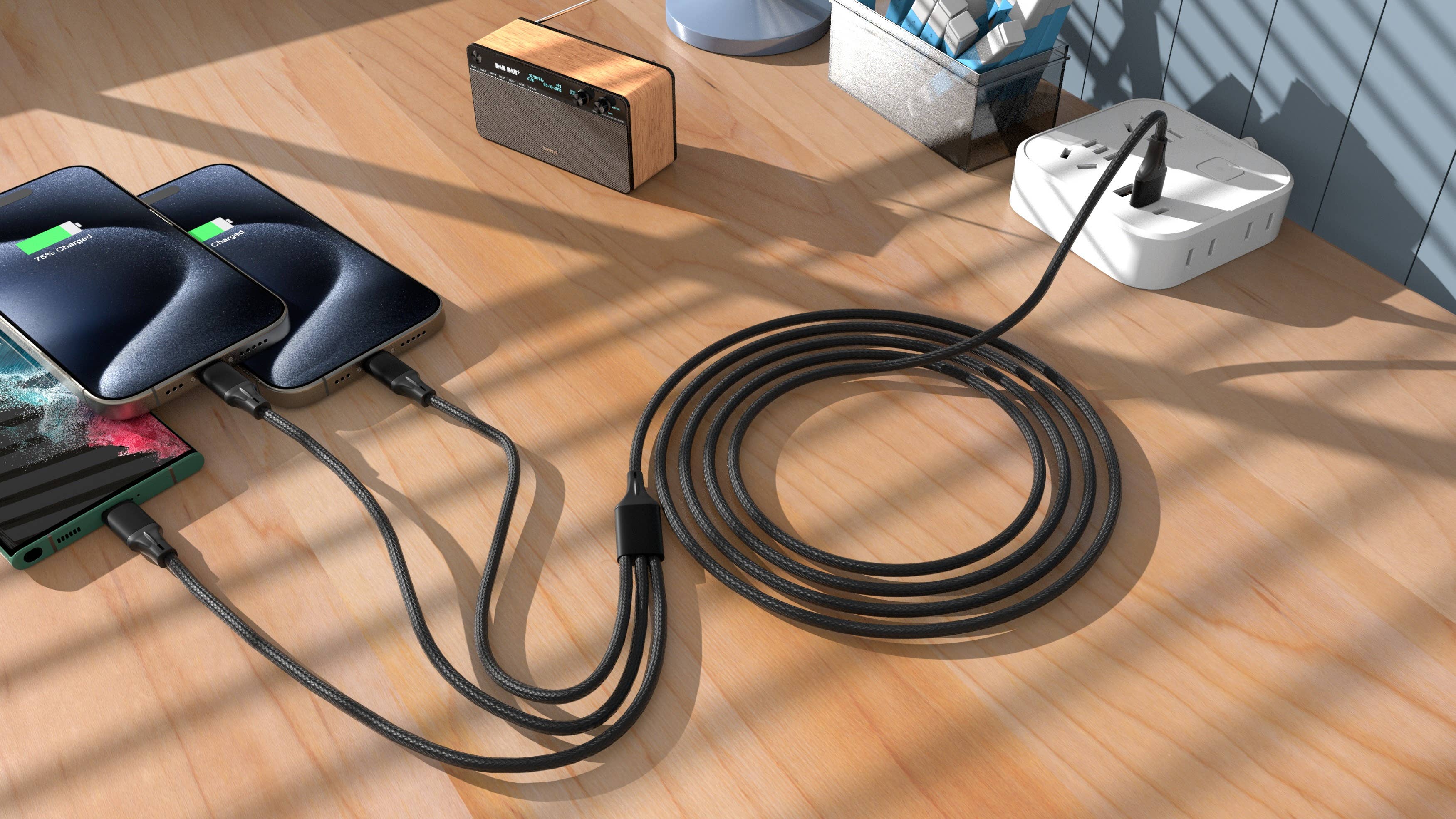 3-in-1 Cable For IPhone/Ipad & Android Devices - Retail Pack