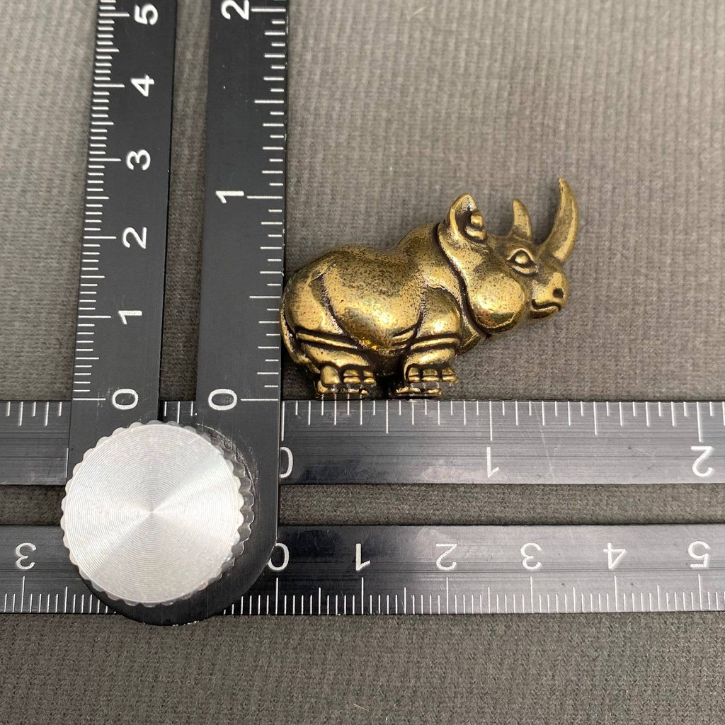 Cute Brass Rhino Crafts Decoration Desktop Ornaments