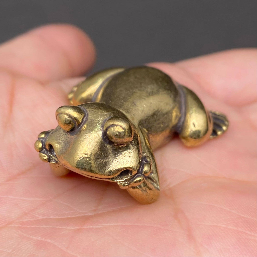The Frog in Meditation Brass Crafts Desktop Ornaments