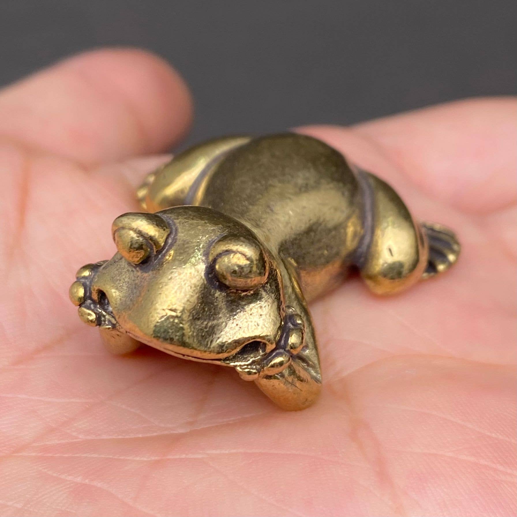 The Frog in Meditation Brass Crafts Desktop Ornaments