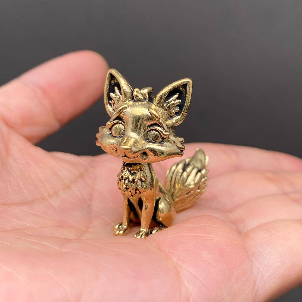 Cute Fox Brass Crafts Decoration Desktop Ornaments