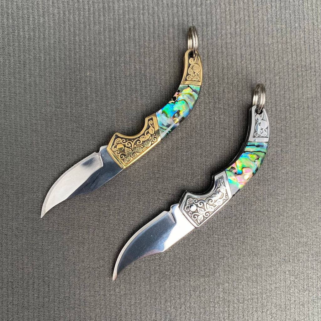 Shell Inlaid Portable Foldable Knife
