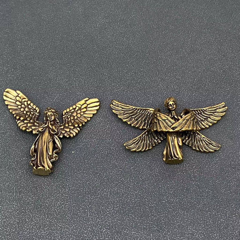 Brass Angel Statue Crafts Desktop Ornaments Decoration
