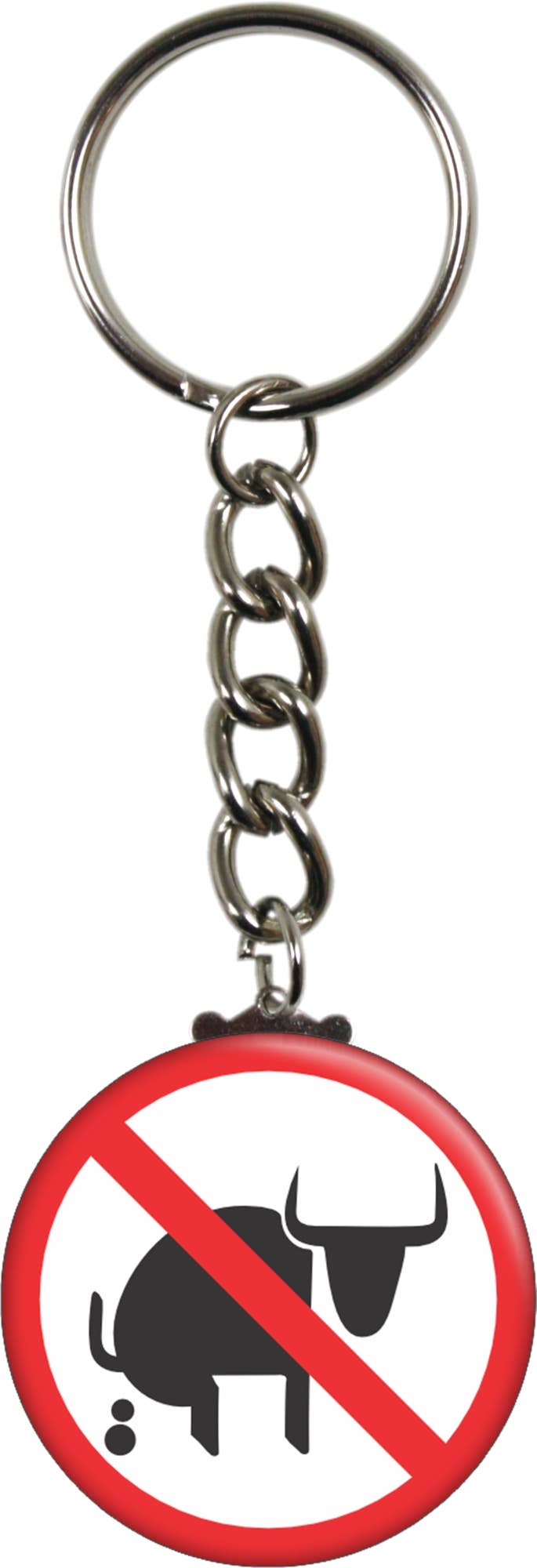 Keychain - "No Bullsh*t" - With Bull Squatting Silhouette