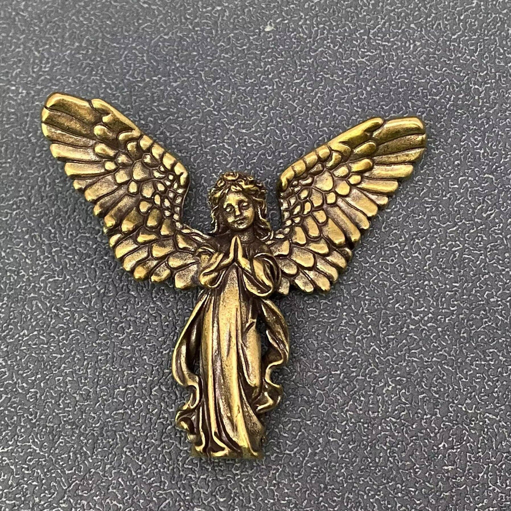 Brass Angel Statue Crafts Desktop Ornaments Decoration