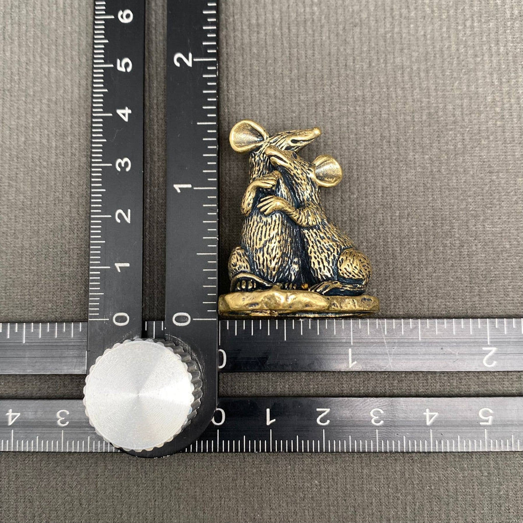 Couple Mouse Brass Crafts Decoration Desktop Ornaments