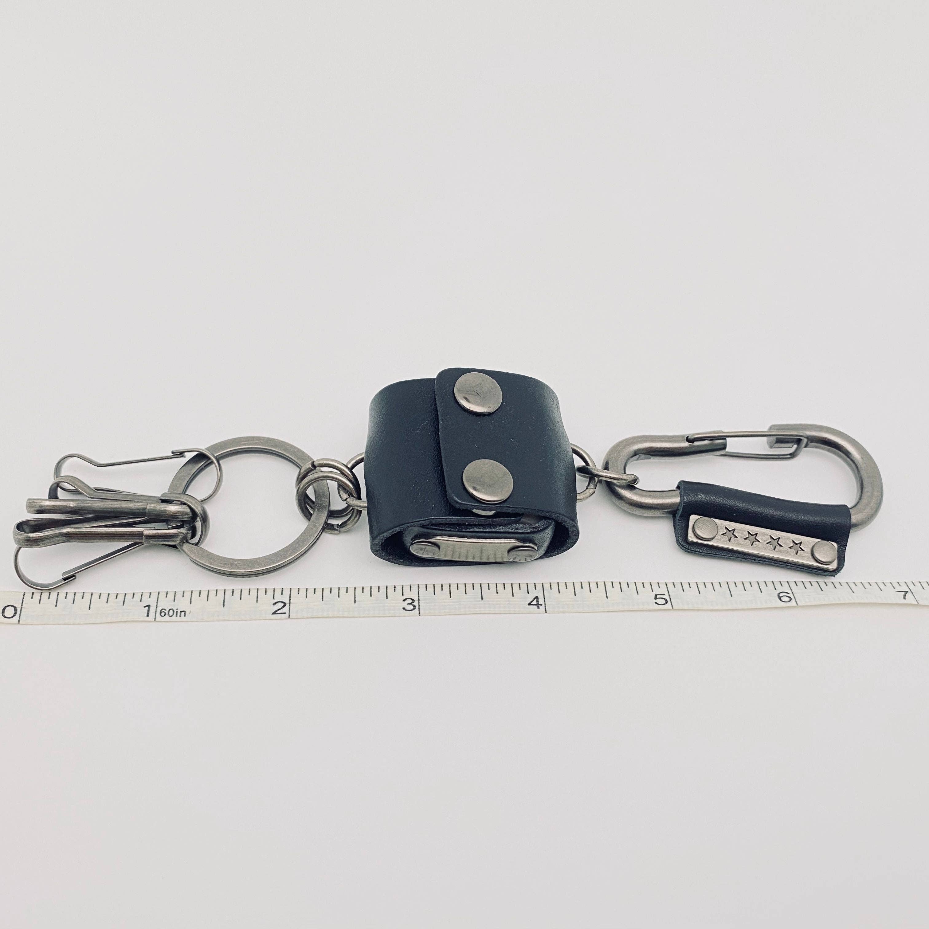 Vintage Leather Keychain with 4 Dices