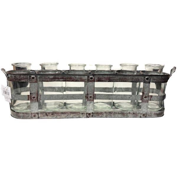 Metal Vase Holder With Side Handles - Straight 6