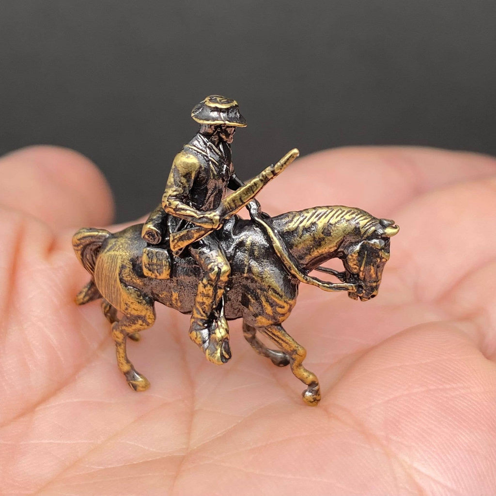 Gunslinger Riding A Horse Brass Crafts Desktop Ornaments