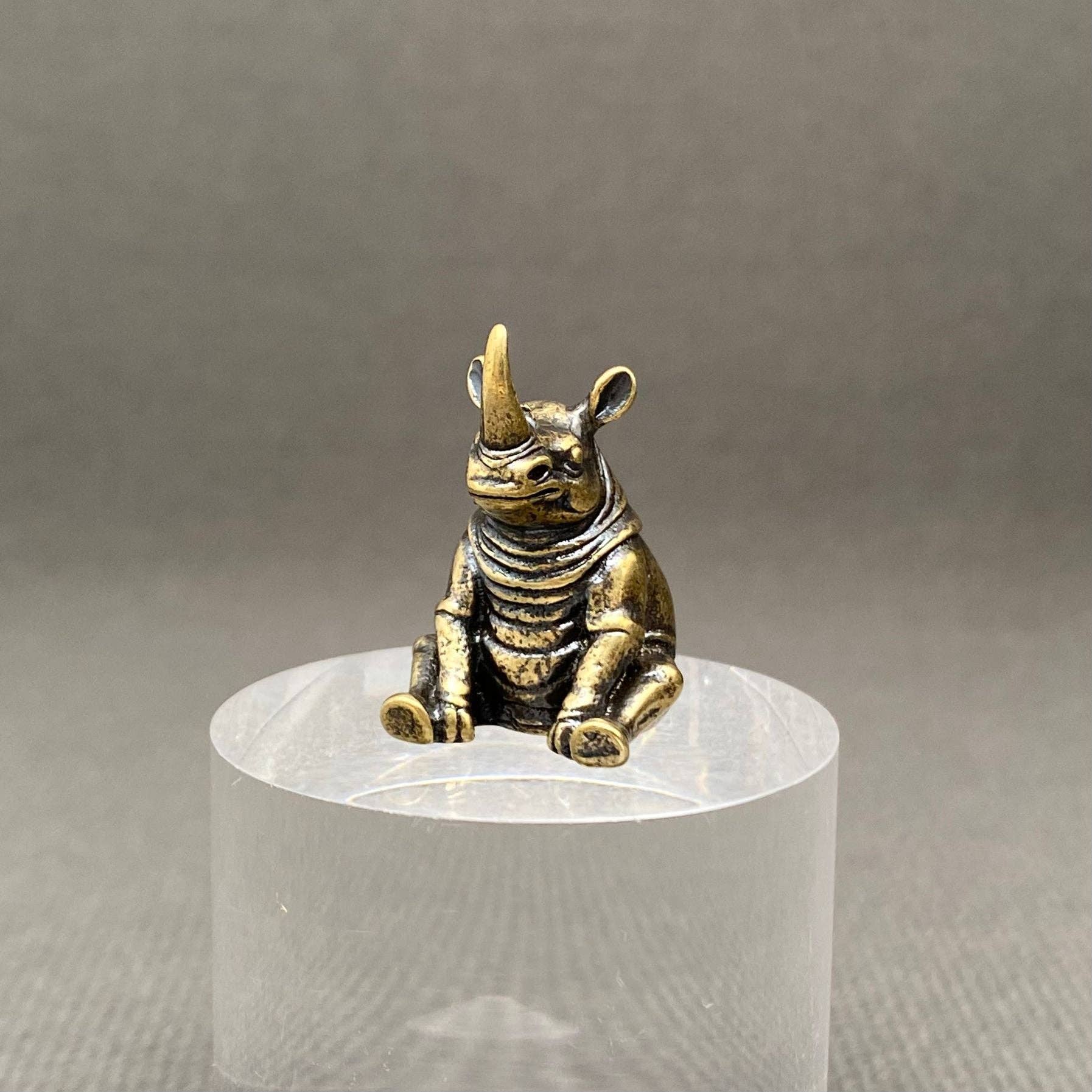 Brass Rhinoceros Crafts Decoration Desktop Ornaments