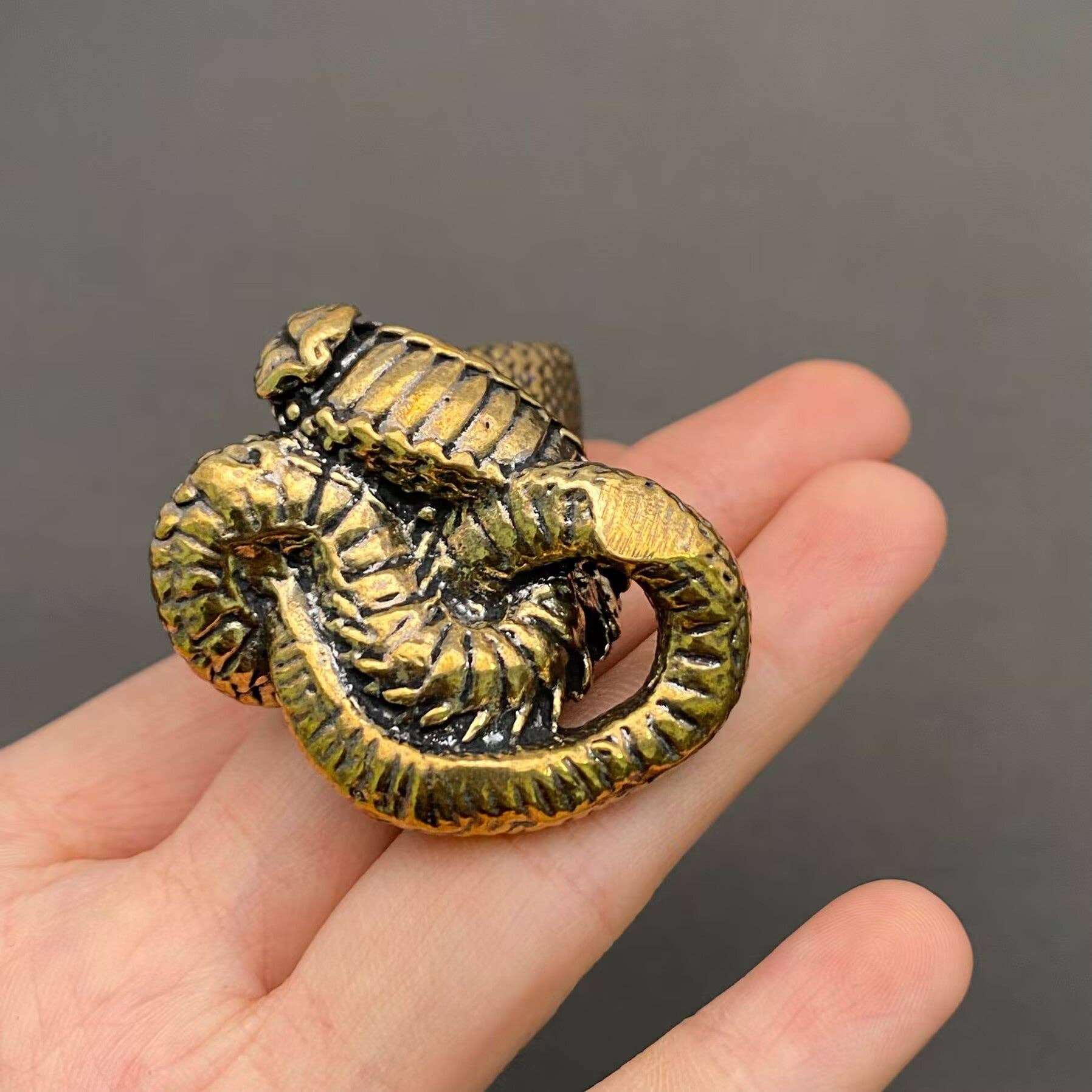 Brass Cobra Snake Crafts Desktop Ornaments Decoration