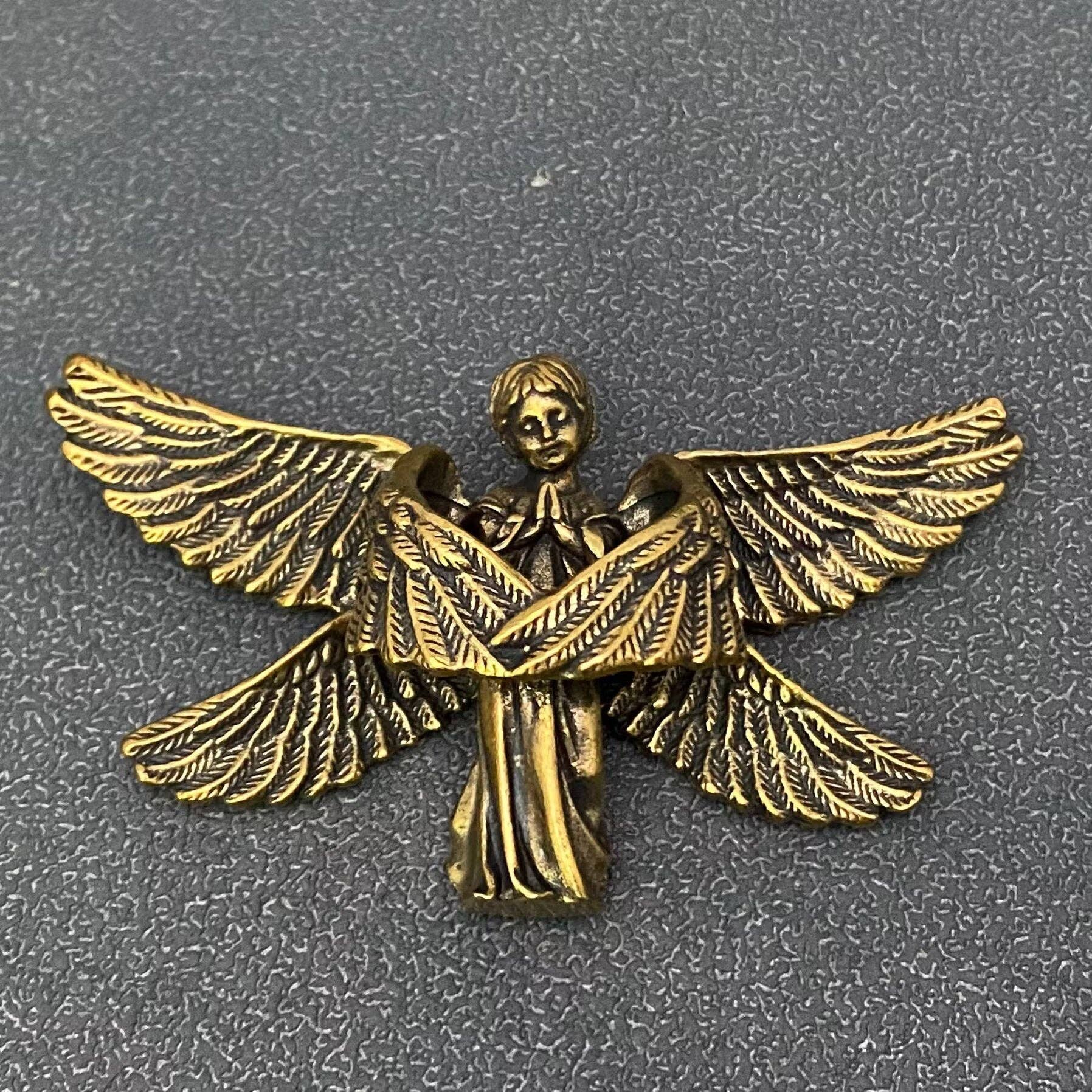 Brass Angel Statue Crafts Desktop Ornaments Decoration