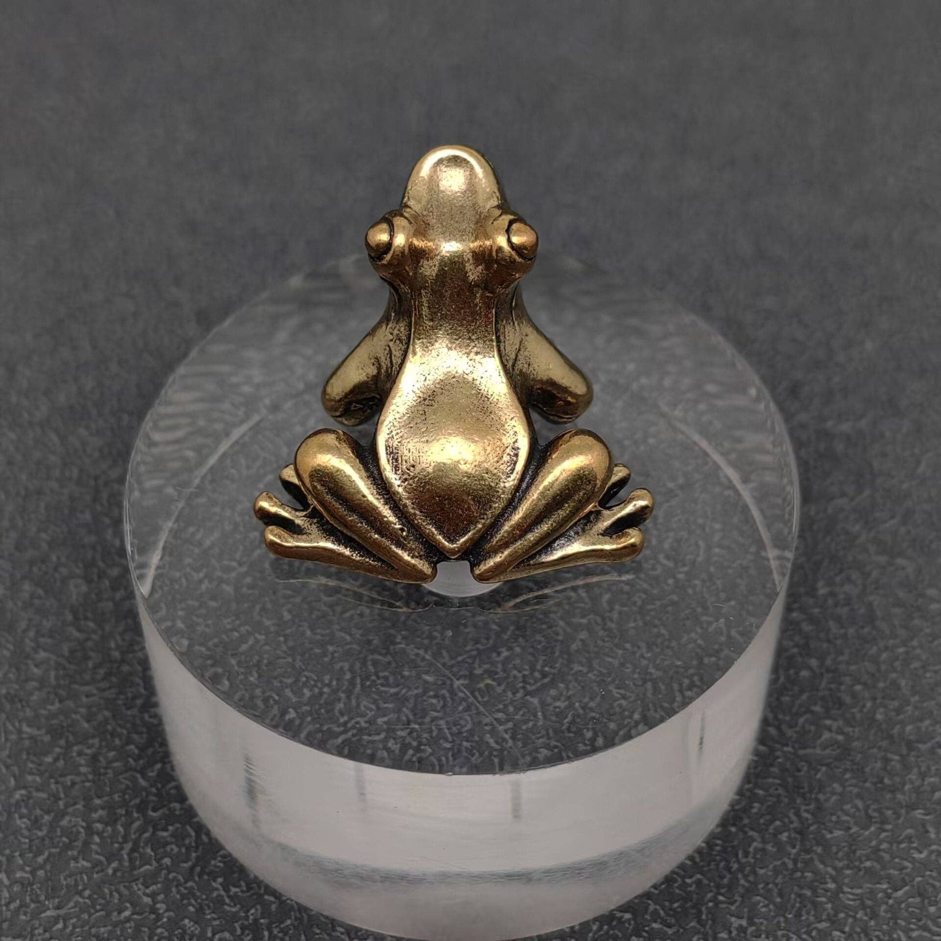 Vintage Brass Little Frog Desktop Ornaments Decorations