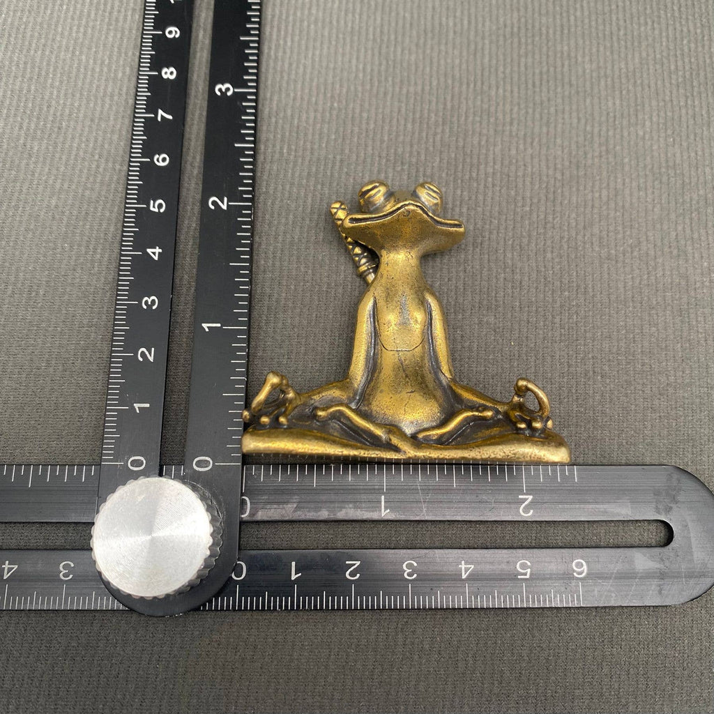 The Kungfu Frog in Meditation Brass Crafts Desktop Ornaments