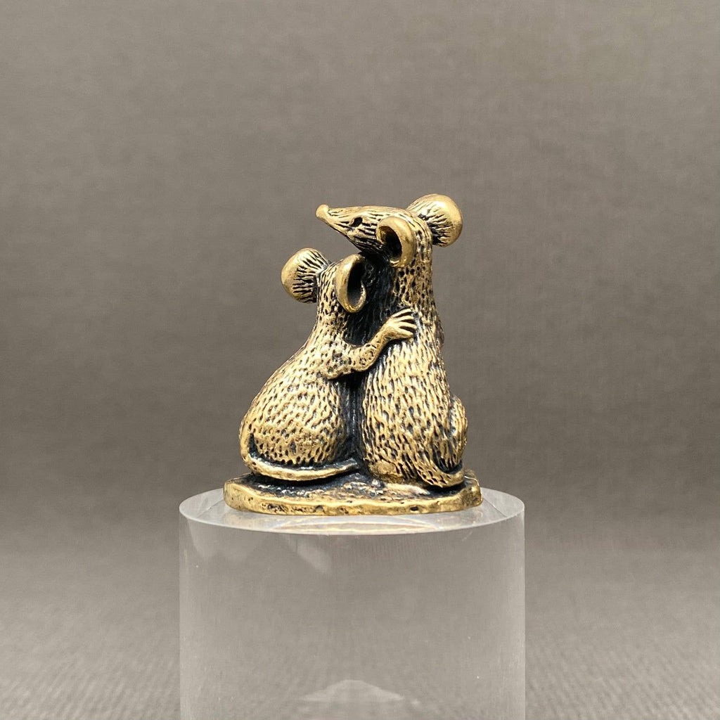 Couple Mouse Brass Crafts Decoration Desktop Ornaments