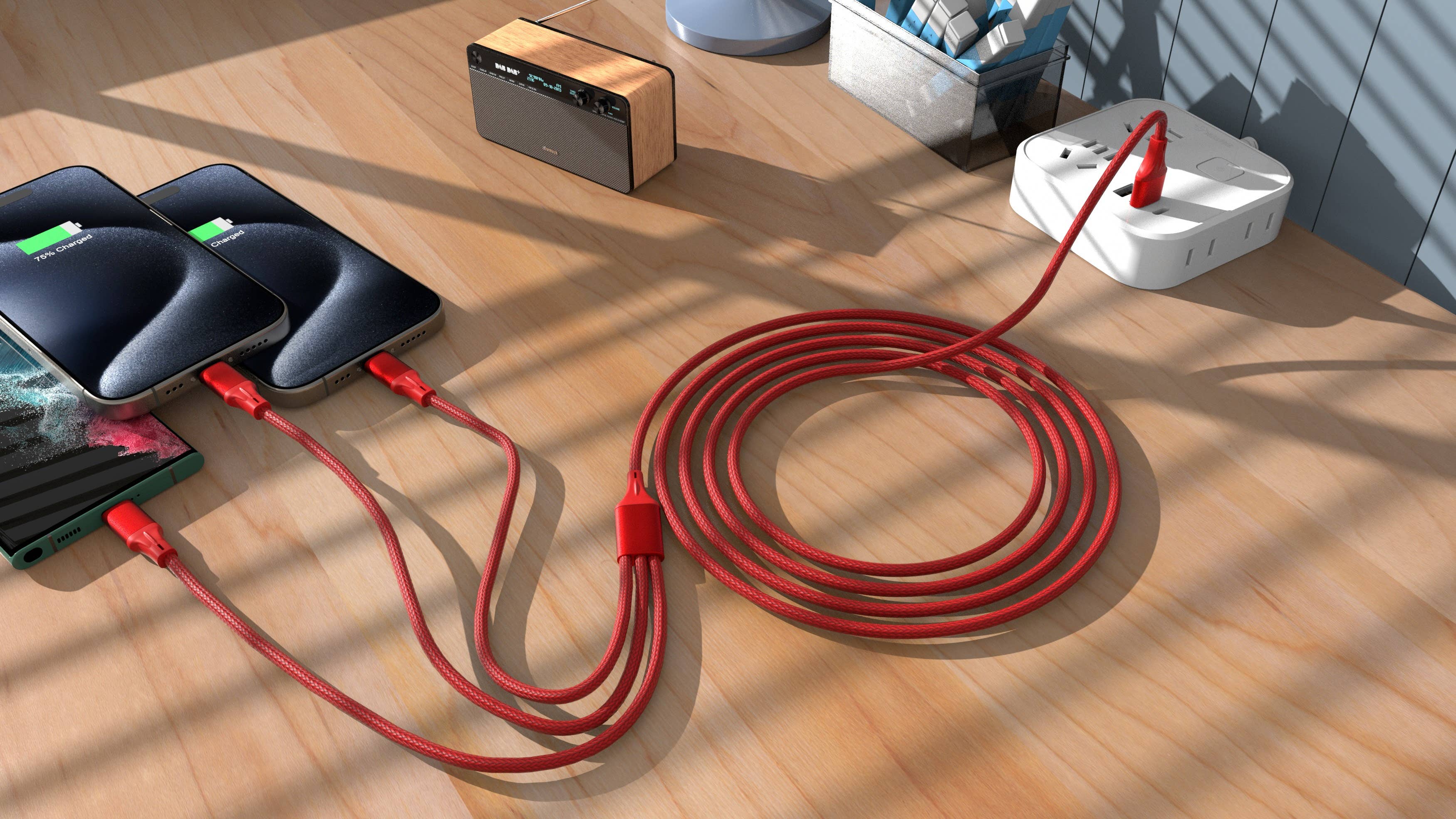 3-in-1 Cable For IPhone/Ipad & Android Devices - Retail Pack