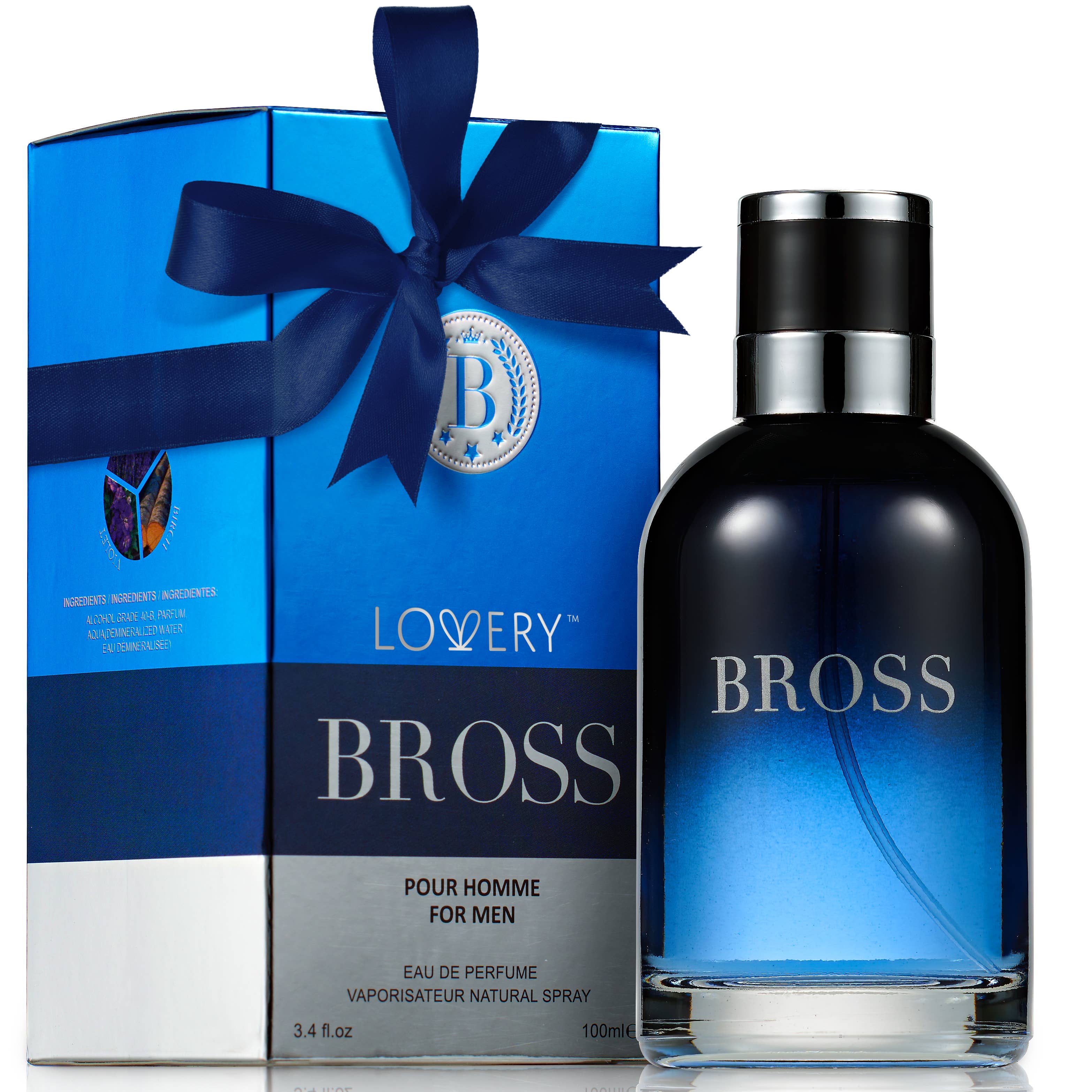 Mens Cologne BROSS 3.4oz Eau De Parfum Spray, Masculine Mist
