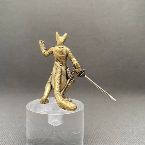 Brass Cat Swordsman Crafts Decoration Desktop Ornaments