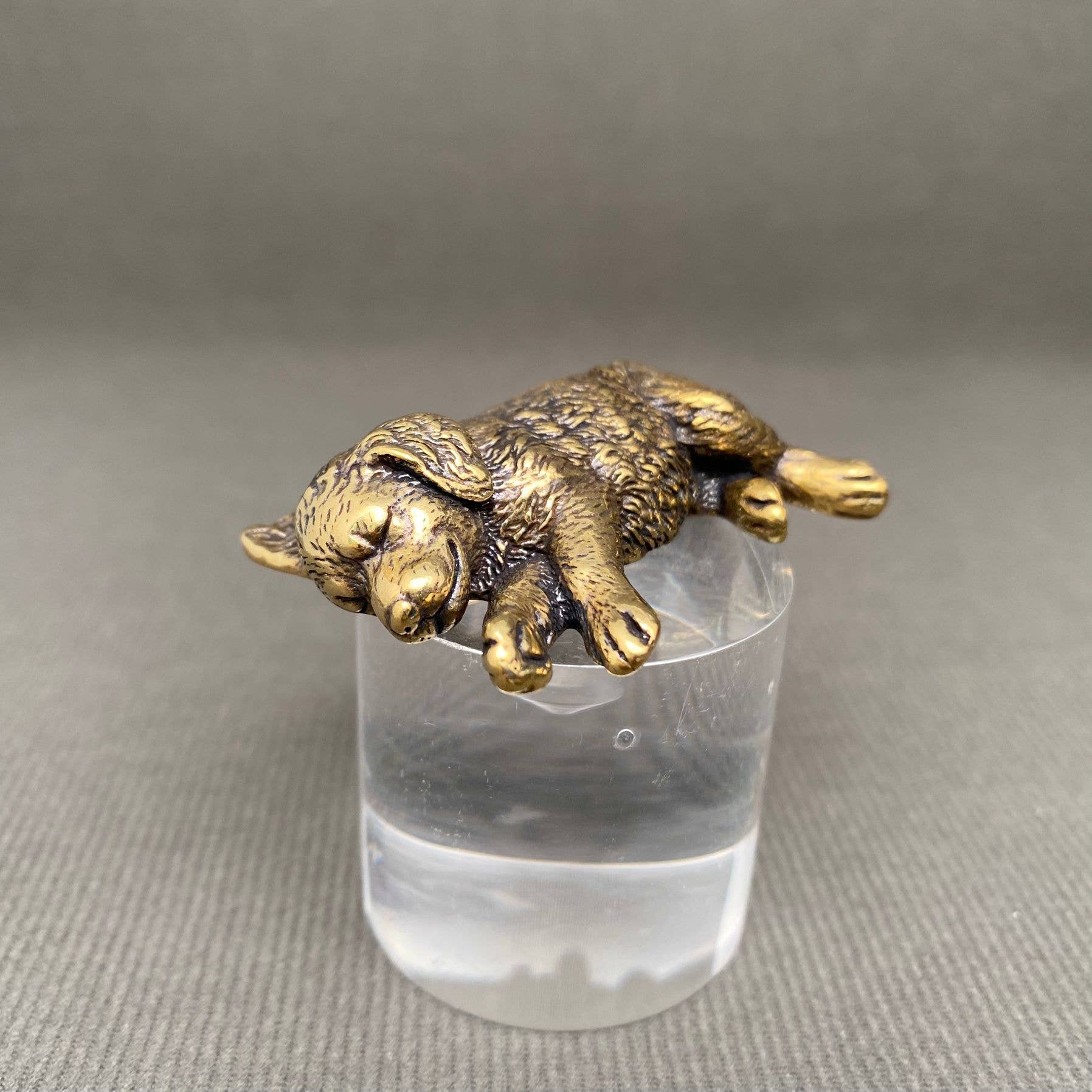 Brass Sleeping Golden Retriever Crafts Desktop Ornaments
