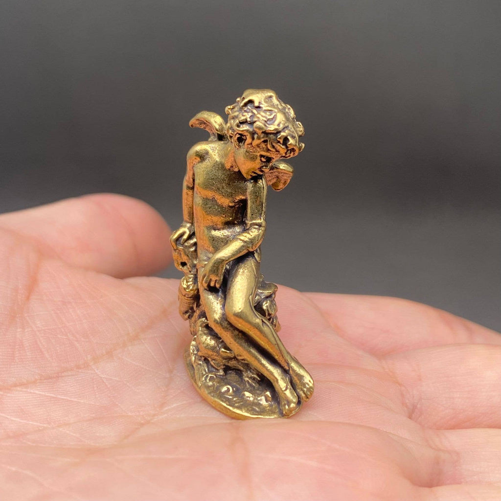 Brass Statue of Angel Crafts Desktop Ornaments Decoration