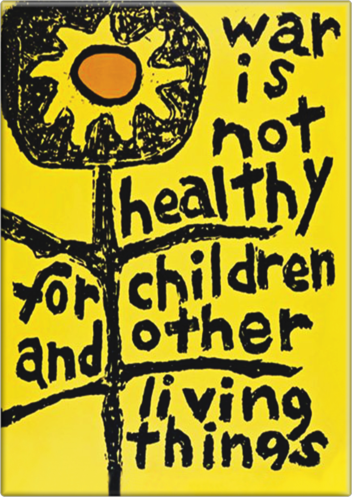 Magnet - War Not Healthy 1966 Anti-War Vietnam Vintage Repro