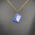 Multi Style Enamel Book 18K Golden S.Steel Necklace - FGS