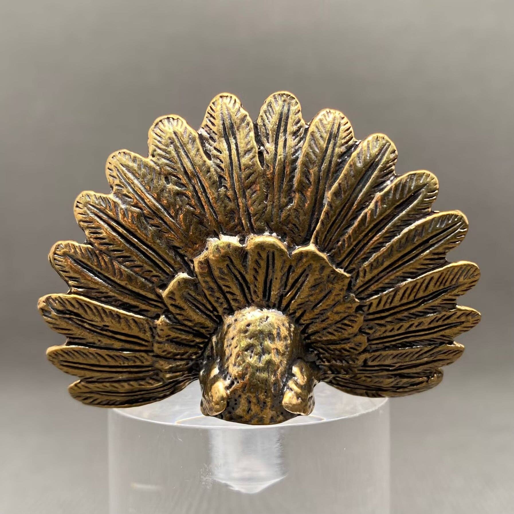 Peacock Spreading Its Tail Brass Crafts Desktop Ornaments