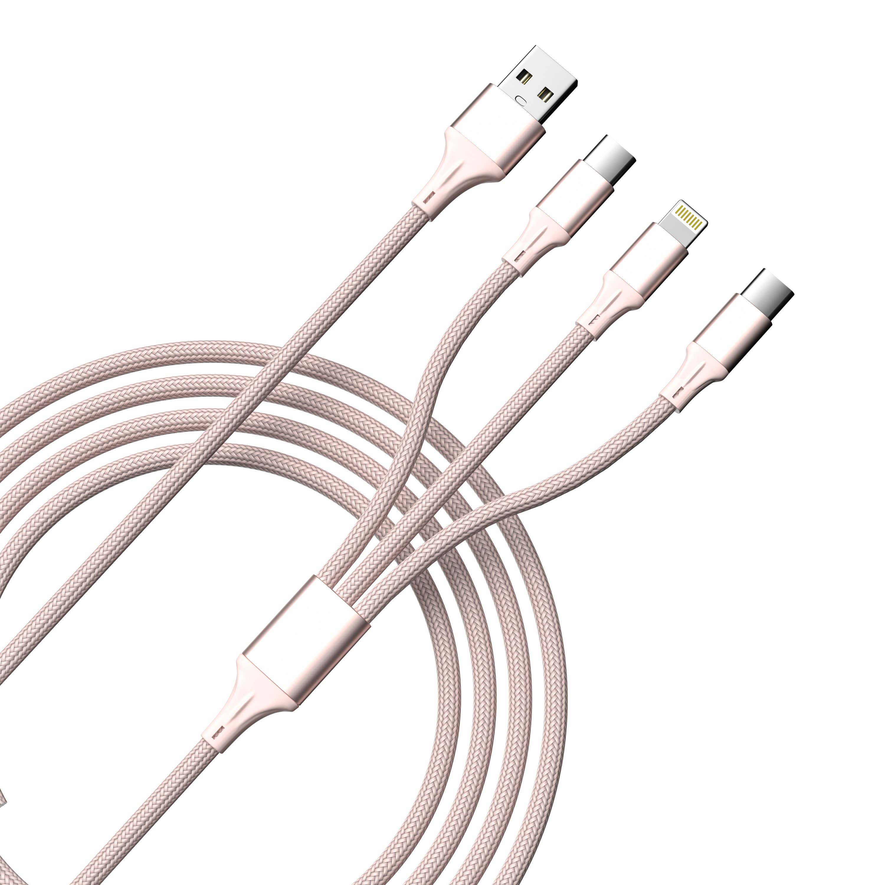 3-in-1 Cable For IPhone/Ipad & Android Devices - Retail Pack
