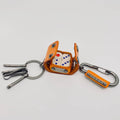 Vintage Leather Keychain with 4 Dices