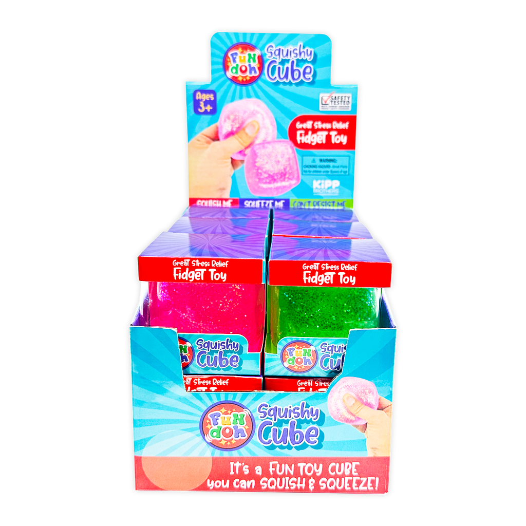Fun Doh Squish & Squeeze Sparkle Cube Fidget Toy