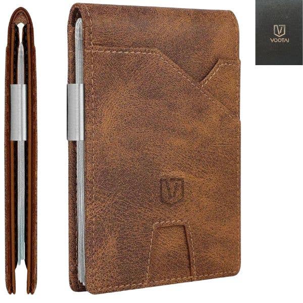 Vootai Leather Wallets - #U4Y3 - Light Brown - The Crazy