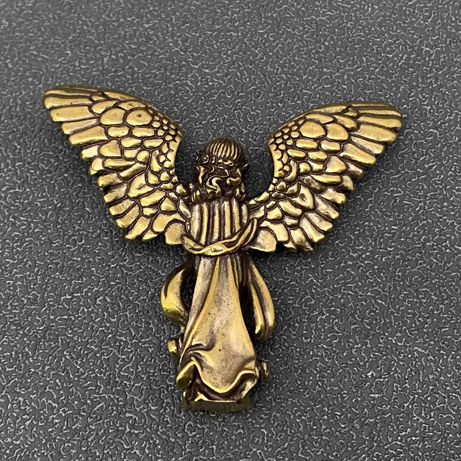 Brass Angel Statue Crafts Desktop Ornaments Decoration