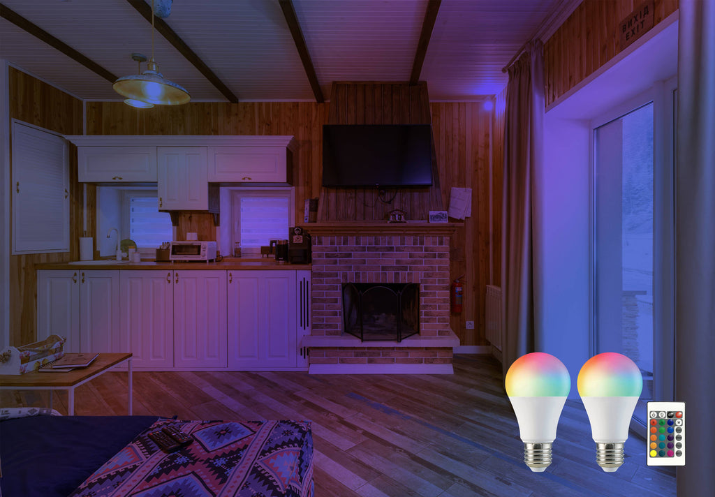 2-Pack Smart Home Multi-Color LED A19 Bulb 5W- Retail Pack