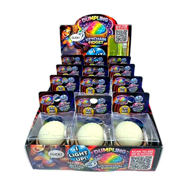 Fun Doh Dumpling Light-Up Click Fidget Keychain